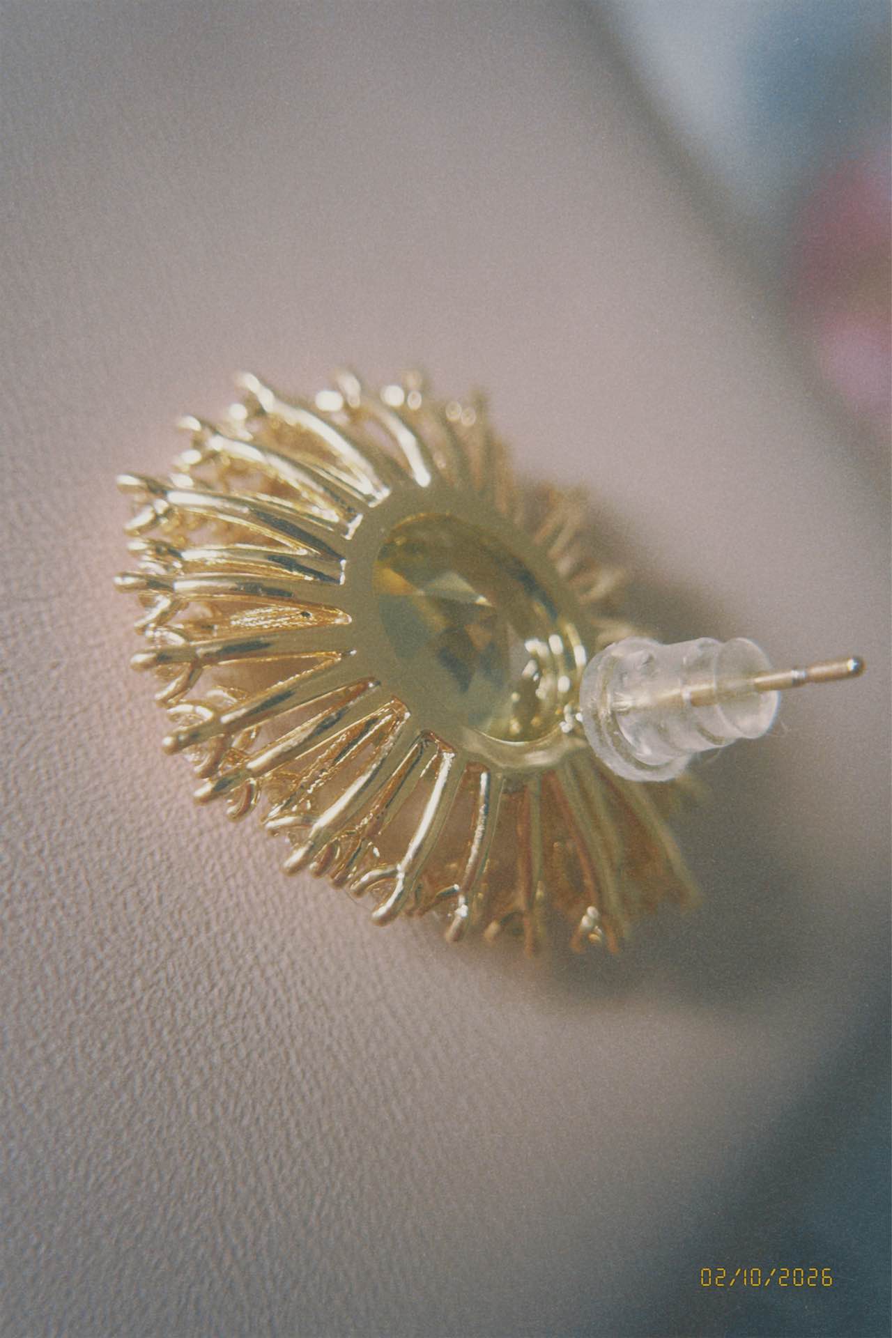 The Green Library:  Vintage Emerald Starburst Halo Statement Studs