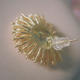 The Green Library:  Vintage Emerald Starburst Halo Statement Studs