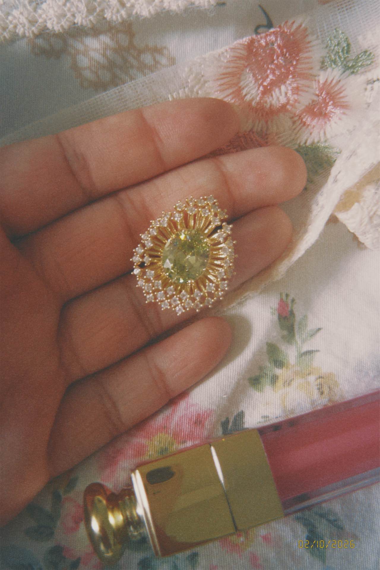 The Green Library:  Vintage Emerald Starburst Halo Statement Studs