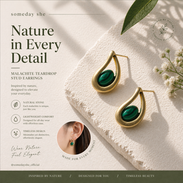 The Green Light: Vintage Malachite Teardrop Swirl Earrings