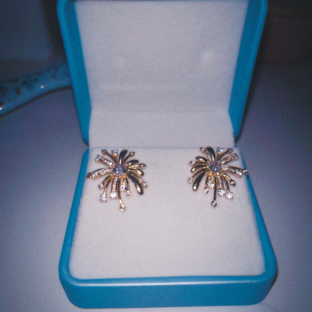 Champagne Fireworks 18K Gold Plated Earrings