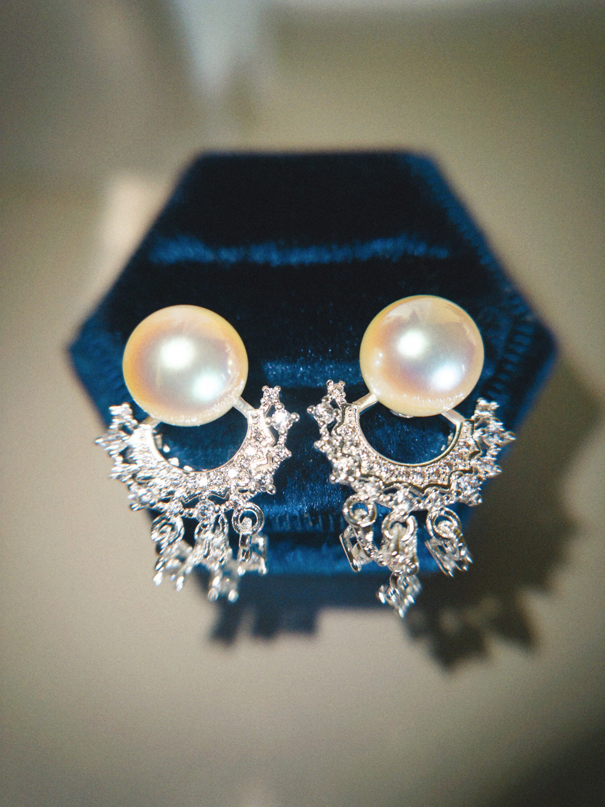 Afternoon Tea Crystal Pearl Chandelier Earrings