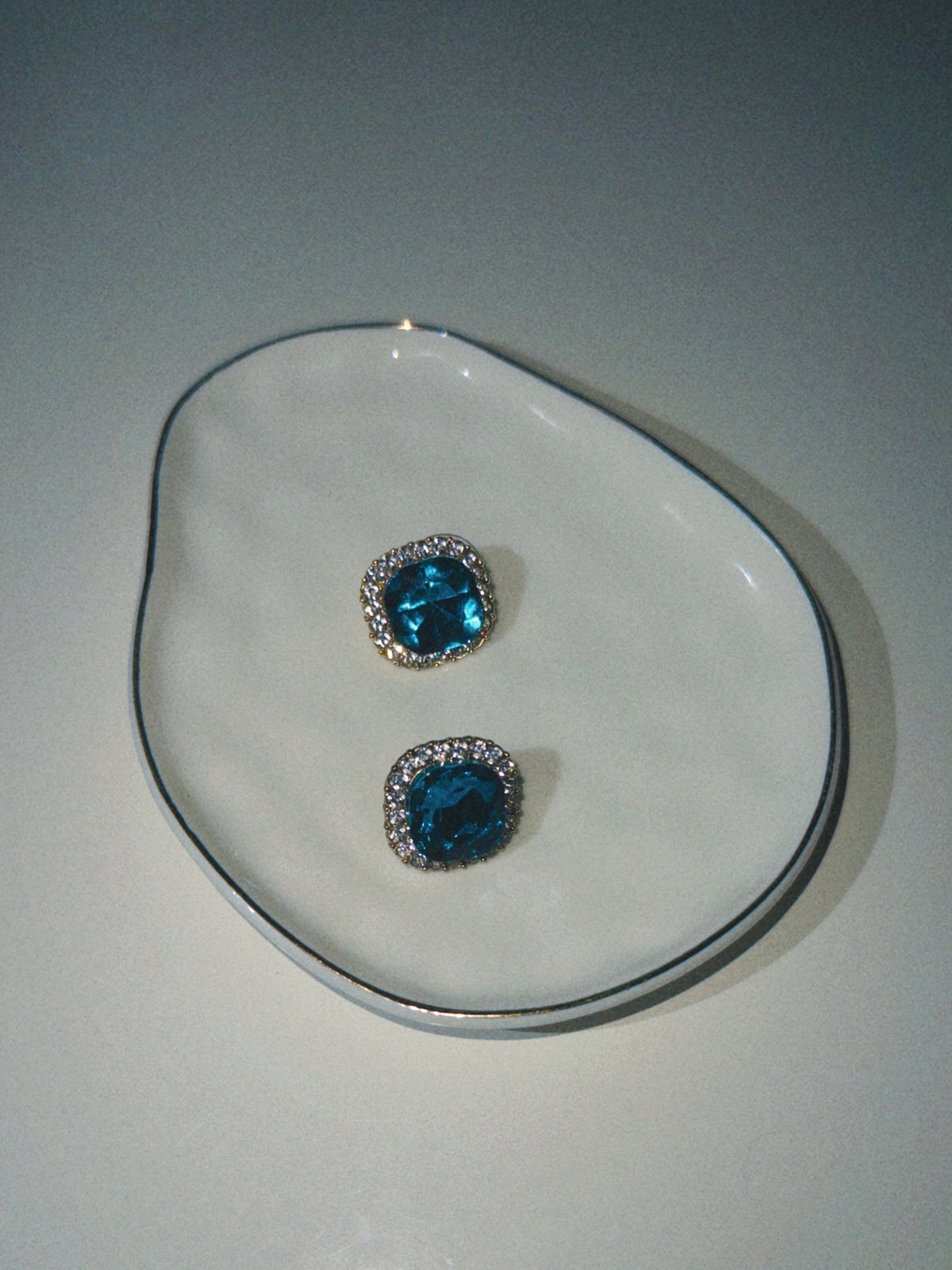 Blue Martini Zircon Statement Earrings
