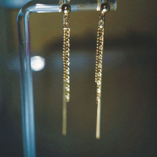 Cocktail Hour Chain Tassel 14K Gold Plated Earrings