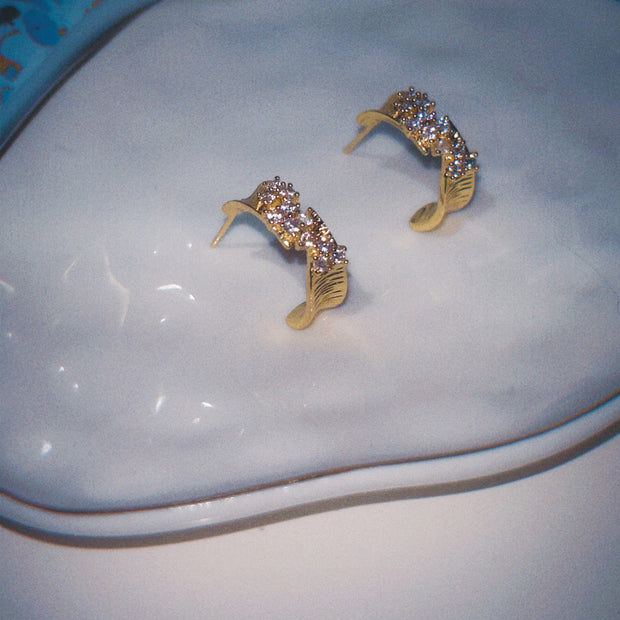 Coffee Run 18K Gold Plated Huggie Earrings