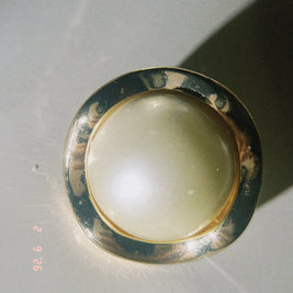 The Gilded Age: Vintage Statement Pearl Earrings with Textured Gold Studs