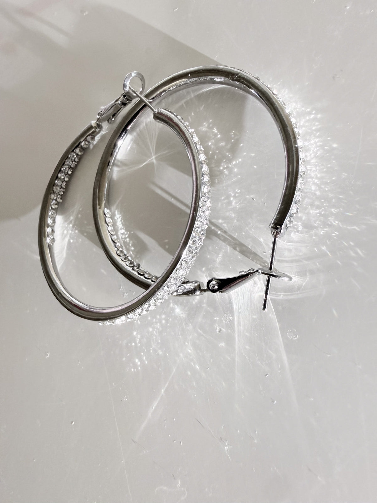 Extra Cold Martini Crystal Hoop Earrings
