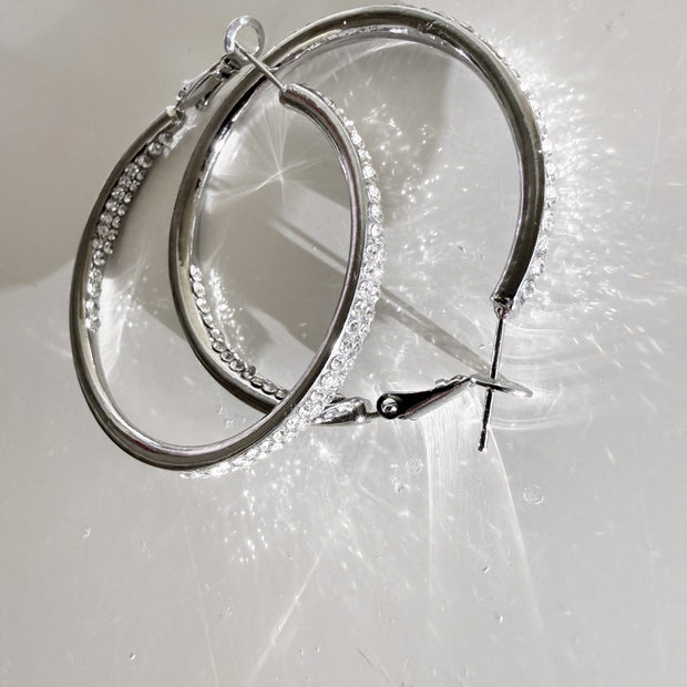 Extra Cold Martini Crystal Hoop Earrings