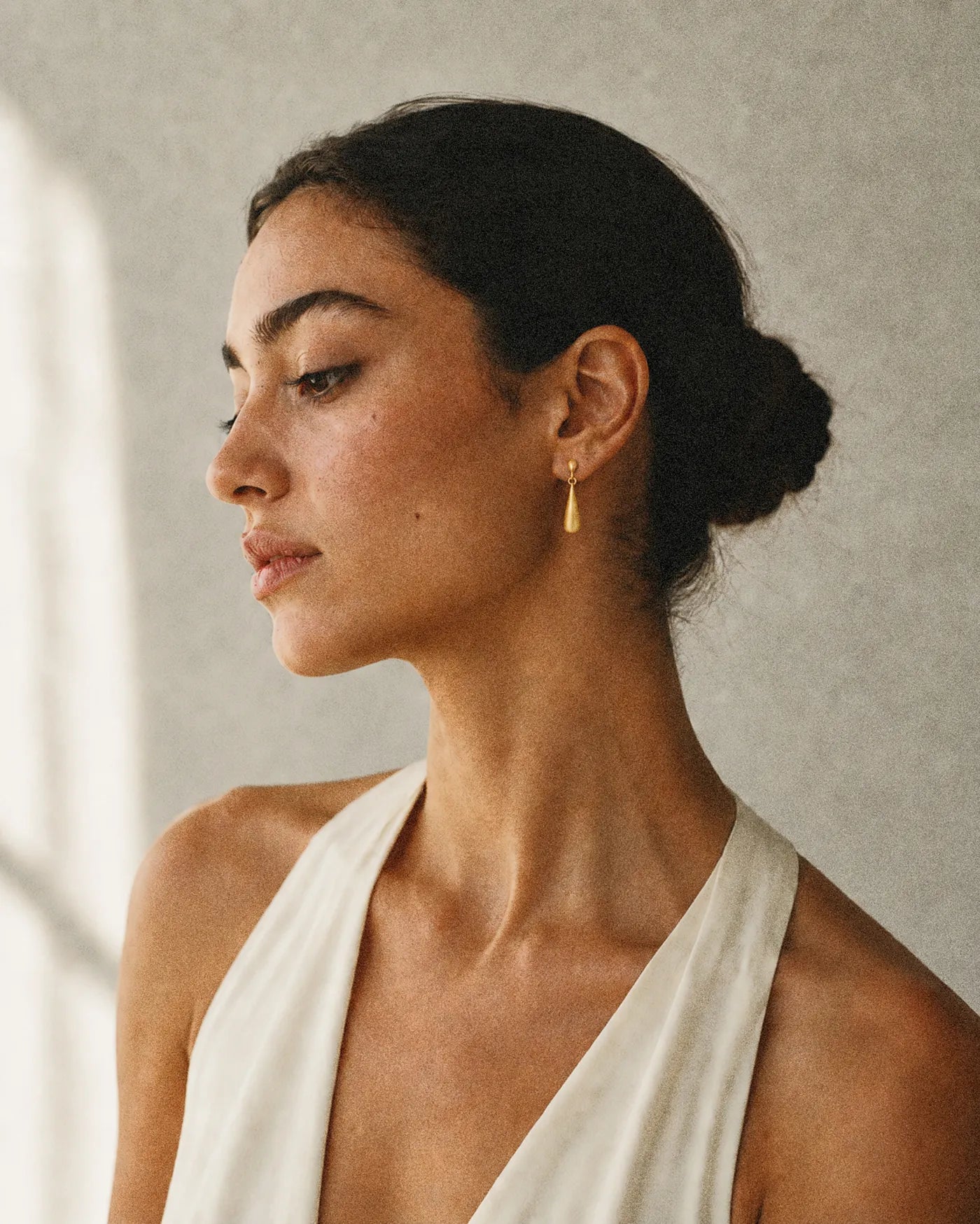 Espresso Spoon Brushed Drop Earrings