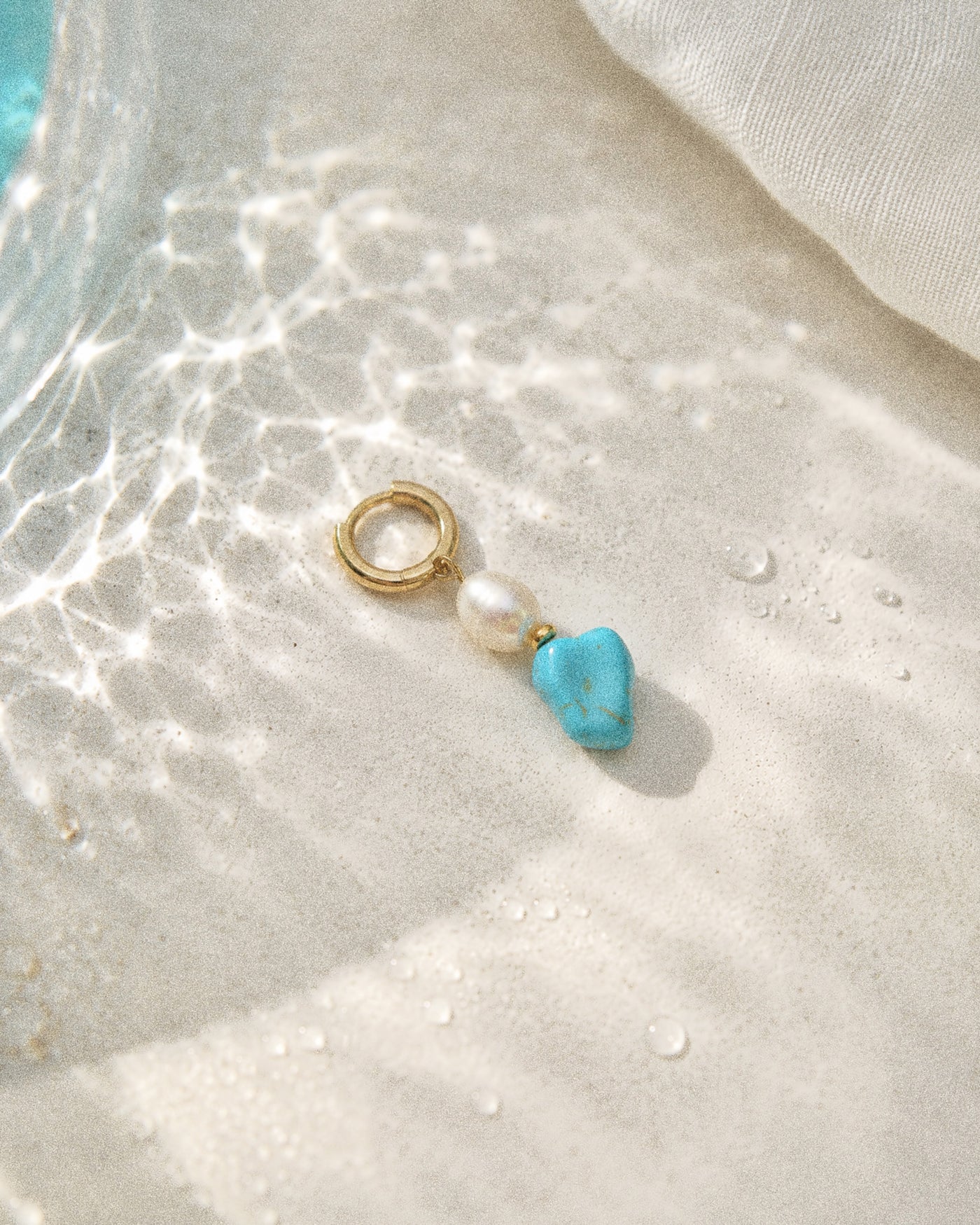 Morning Swim in Capri Turquoise & Pearl Drop Earrings