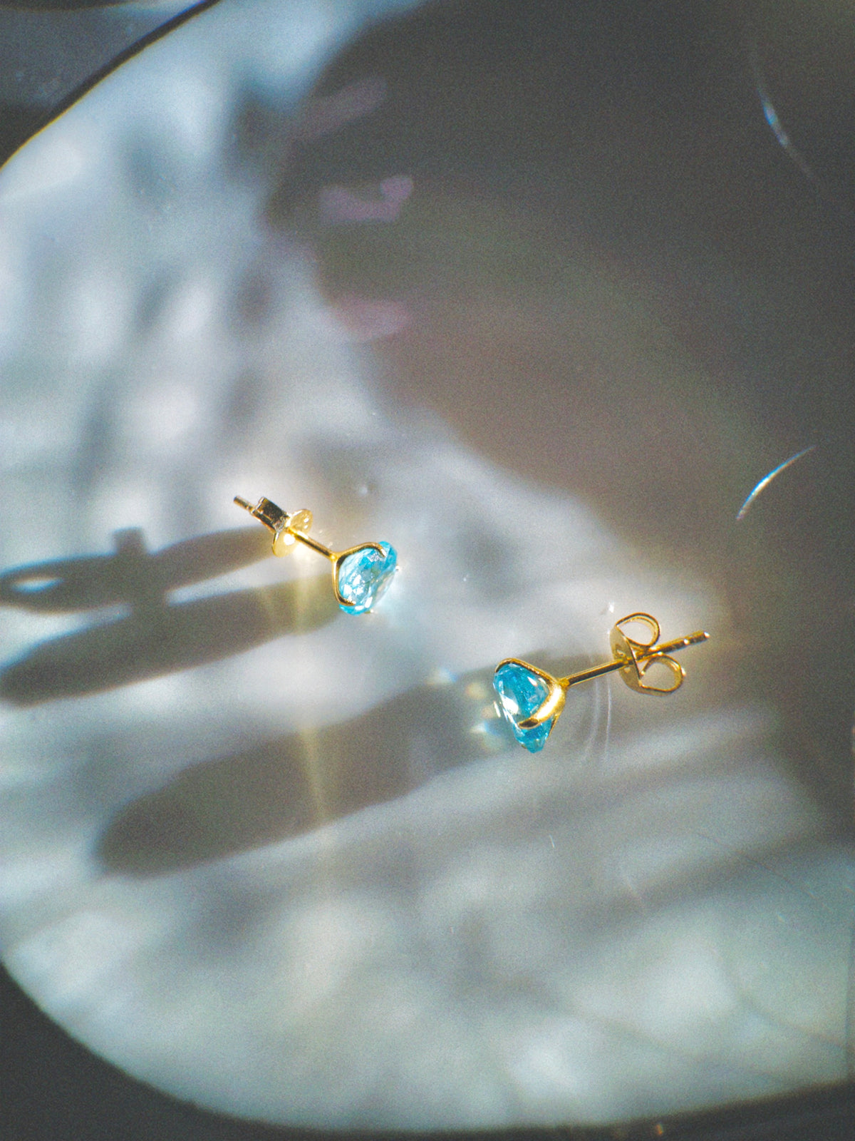Noon Swim Paraiba-Blue Zircon Stud Earrings