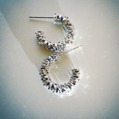 Sunday Brunch Textured Hoop Earrings