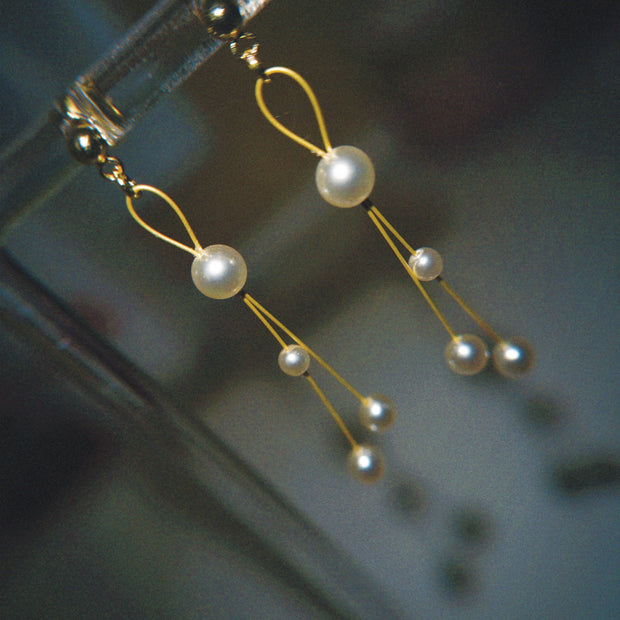 Terrace Dinner Crystal Pearl Drop Earrings
